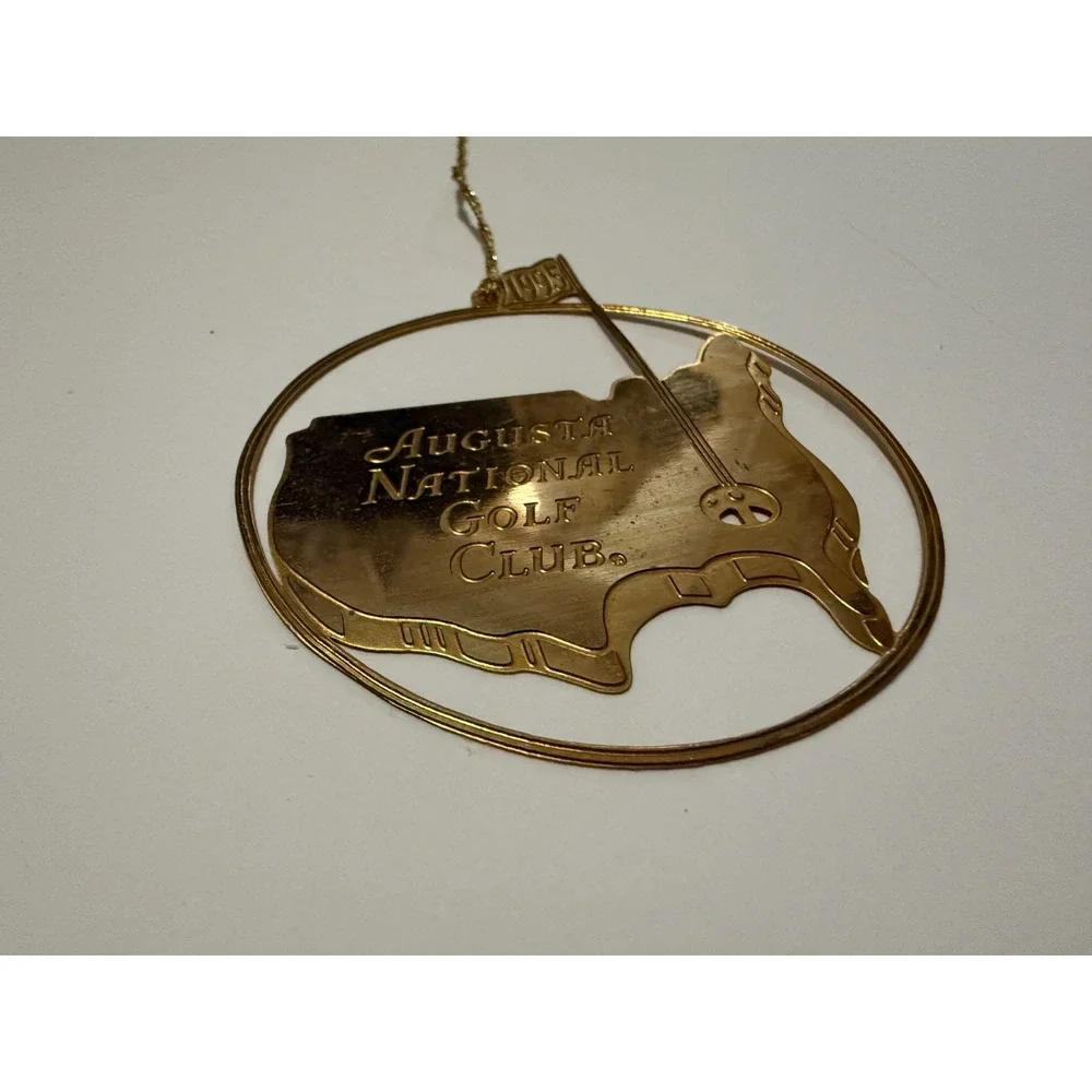 VERY RARE 1995‎ MASTERS 24k GOLD PLATE GOLF AUGUSTA NATIONAL CHRISTMAS ORNAMENT